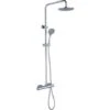 Round Thermostatic Cool Touch Chrome Plated Full Shower Kit