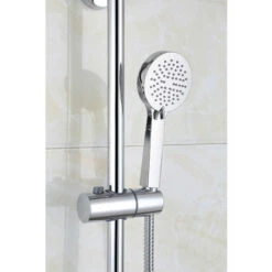 Round Thermostatic Cool Touch Chrome Plated Full Shower Kit -Bathroom Faucet Store 22297828 3