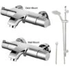 Deck/Wall Mounted Thermostatic Chrome Bathroom Bath Shower Mixer Tap Eco+jty004