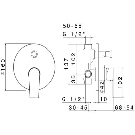 Vema Timea Built In Concealed 2 Outlet Shower Valve With Diverter Single Handle - Chrome 4 Vema Timea Built In Concealed 2 Outlet Shower Valve With Diverter Single Handle - Chrome - Image 2