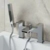 Modern Waterfall Shower Bath Mixer Tap Brass Square Handset Twin Levers Chrome -Bathroom Faucet Store 23631922 1
