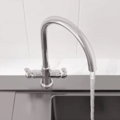 Sauber Traditional Mono Kitchen Sink Mixer Tap Twin Lever Handles Spout Chrome 9 Sauber Traditional Mono Kitchen Sink Mixer Tap Twin Lever Handles Spout Chrome -Bathroom Faucet Store 23631930 3