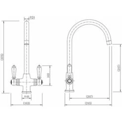 Sauber Traditional Mono Kitchen Sink Mixer Tap Twin Lever Handles Spout Chrome 11 Sauber Traditional Mono Kitchen Sink Mixer Tap Twin Lever Handles Spout Chrome -Bathroom Faucet Store 23631930 5