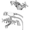 Traditional Bathroom Taps Set Mono Basin Sink Mixer Bath Shower Mixer Tap Chrome