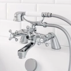 Traditional Bathroom Taps Set Mono Basin Sink Mixer Bath Shower Mixer Tap Chrome 10 Traditional Bathroom Taps Set Mono Basin Sink Mixer Bath Shower Mixer Tap Chrome -Bathroom Faucet Store 23631934 4