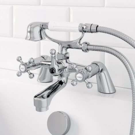 Traditional Bathroom Taps Set Mono Basin Sink Mixer Bath Shower Mixer Tap Chrome 6 Traditional Bathroom Taps Set Mono Basin Sink Mixer Bath Shower Mixer Tap Chrome - Image 4