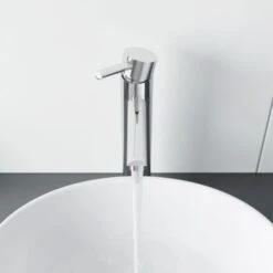 Modern Bathroom High Rise Basin Mixer Tap Tall Chrome Single Lever Solid Brass -Bathroom Faucet Store 23631941 4