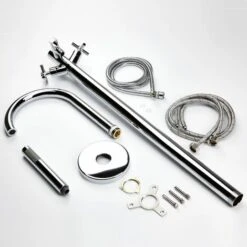 Freestanding Bathroom Tap Bath Shower Mixer Chrome Floor Mounted Free Standing -Bathroom Faucet Store 23631965 4