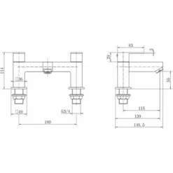 Bathroom Bath Filler Mixer Tap Square Brass Deck Mounted Chrome Lever Modern 11 Bathroom Bath Filler Mixer Tap Square Brass Deck Mounted Chrome Lever Modern -Bathroom Faucet Store 23851929 5