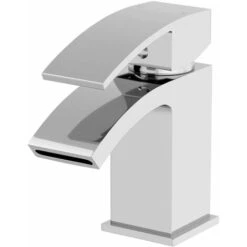 Modern Cloakroom Mini Mono Basin Sink Mixer Tap Curved Spout Lever Handle Chrome -Bathroom Faucet Store 23851932 4