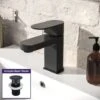 Eclipse Modern Matte Black Mono Basin Mixer Tap & Waste -Bathroom Faucet Store 25578323 1