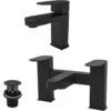 Kento Mono Basin Mixer, Bath Filler & Waste Matte Black -Bathroom Faucet Store 26218654 1