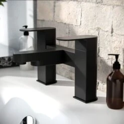Kento Mono Basin Mixer, Bath Filler & Waste Matte Black -Bathroom Faucet Store 26218654 5