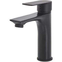 Bathroom Basin Tap Mixer Matt Black Brass Single Lever Berloi