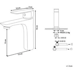 Bathroom Basin Tap Mixer Matt Black Brass Single Lever Berloi -Bathroom Faucet Store 27104063 3
