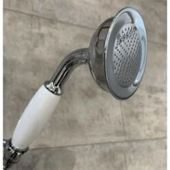 Large Traditional Victorian Shower Head Handset Bath Mixer Ceramic Handle Chrome 8 Large Traditional Victorian Shower Head Handset Bath Mixer Ceramic Handle Chrome -Bathroom Faucet Store 28416164 3