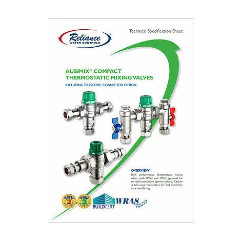 Reliance - Ausimix 22mm Compact 2 In 1 Thermostatic Mixing Valve HEAT110755 4 Reliance - Ausimix 22mm Compact 2 In 1 Thermostatic Mixing Valve HEAT110755 - Image 2