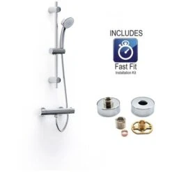 Inta Trade Tec Thermostatic Mixer Shower Valve Adjustable Riser Rail TR10032CP