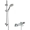 Nuie Reef Thermostatic Bath Shower Mixer With Slim Single Function Slider Rail Kit - Chrome 1 Nuie Reef Thermostatic Bath Shower Mixer With Slim Single Function Slider Rail Kit - Chrome -Bathroom Faucet Store 29064162 1