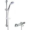 Nuie Reef Thermostatic Bath Shower Mixer With Classic Multi Function Slider Rail Kit - Chrome -Bathroom Faucet Store 29064165 1