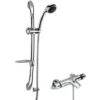 Nuie Reef Thermostatic Bath Shower Mixer With Luxury Curved Slider Rail Kit - Chrome 1 Nuie Reef Thermostatic Bath Shower Mixer With Luxury Curved Slider Rail Kit - Chrome -Bathroom Faucet Store 29110553 1