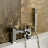 Modern Design Deck Mounted Bath Shower Mixer Tap With Handset Kit