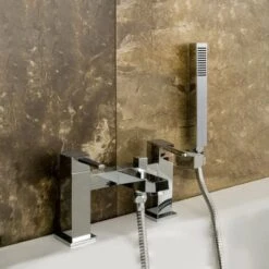 Modern Design Deck Mounted Bath Shower Mixer Tap With Handset Kit