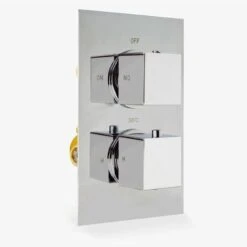 Temel Square 2 Dial 1 Way Chrome Concealed Thermostatic Shower Mixer Valve
