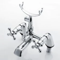 Stratford Traditional Freestanding Floor Mounted Bath Shower Mixer Tap With Handheld Kit -Bathroom Faucet Store 32300706 4