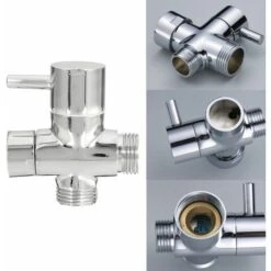Chrome 3-Way Shower Head Diverter Valve Forshower Faucet T Adapter WASHER -Bathroom Faucet Store 32857668 4