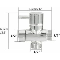 Chrome 3-Way Shower Head Diverter Valve Forshower Faucet T Adapter WASHER -Bathroom Faucet Store 32857668 5