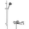 Hudson Reed Binsey Thermostatic Bath Shower Mixer With Linear Slider Rail Kit - Chrome -Bathroom Faucet Store 33476041 1