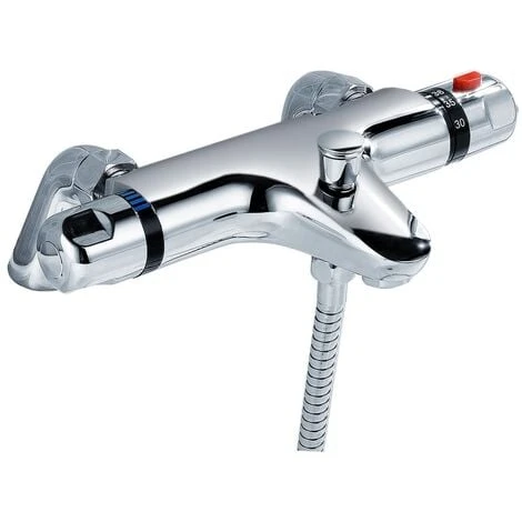 Modern Deck Mounted Chrome Thermostatic Bath Shower Mixer Tap 4 Modern Deck Mounted Chrome Thermostatic Bath Shower Mixer Tap - Image 2