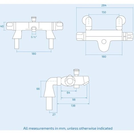 Modern Deck Mounted Chrome Thermostatic Bath Shower Mixer Tap 7 Modern Deck Mounted Chrome Thermostatic Bath Shower Mixer Tap - Image 5