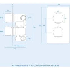 Temel Modern Square 2 Way Concealed Thermostatic Shower Mixer Valve Chrome 7 Temel Modern Square 2 Way Concealed Thermostatic Shower Mixer Valve Chrome -Bathroom Faucet Store 34525749 3