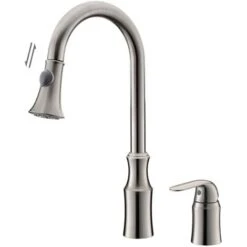 Brushed Nickel Countertop Sink Mixer Tap - Saona