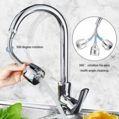 LangRay Water Saving Filter Tip, 360 Degree Movable Kitchen Faucet Head, 2 Modes Adjustable Shower Head Filter Sprayer For Kitchen Bathroom (Silver) -Bathroom Faucet Store 37027768 4