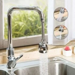 LangRay Water Saving Filter Tip, 360 Degree Movable Kitchen Faucet Head, 2 Modes Adjustable Shower Head Filter Sprayer For Kitchen Bathroom (Silver) -Bathroom Faucet Store 37027768 5