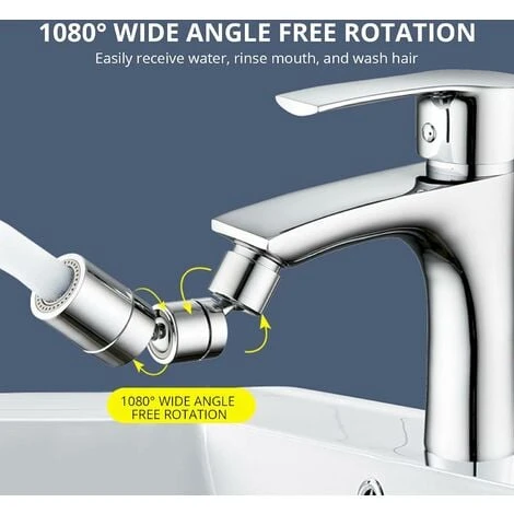 1080 ° Swivel Faucet Aerator, 4-Layer Net Dual Joint Head Nozzle Filter, 2 Modes Adjustable Wide Angle Head Aerator Faucet For Bathroom Kitchen SOEKAVIA 4 1080 ° Swivel Faucet Aerator, 4-Layer Net Dual Joint Head Nozzle Filter, 2 Modes Adjustable Wide Angle Head Aerator Faucet For Bathroom Kitchen SOEKAVIA - Image 2