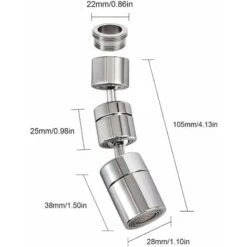 1080 ° Swivel Faucet Aerator, 4-Layer Net Dual Joint Head Nozzle Filter, 2 Modes Adjustable Wide Angle Head Aerator Faucet For Bathroom Kitchen SOEKAVIA 10 1080 ° Swivel Faucet Aerator, 4-Layer Net Dual Joint Head Nozzle Filter, 2 Modes Adjustable Wide Angle Head Aerator Faucet For Bathroom Kitchen SOEKAVIA -Bathroom Faucet Store 38917490 4