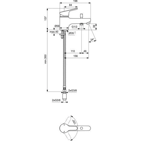 Porcher C2 Olyos Single-hole Tub-shower Mixer, Chrome (D1141AA) 4 Porcher C2 Olyos Single-hole Tub-shower Mixer, Chrome (D1141AA) - Image 2