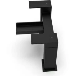 Ozone Modern Bathroom Matte Back Waterfall Dual Lever Deck Mounted Bath Filler Tap -Bathroom Faucet Store 40425092 4