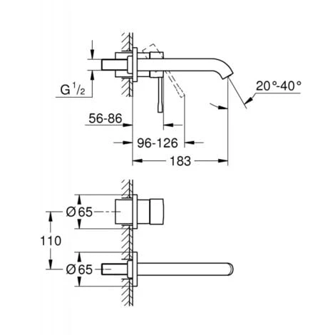 Grohe Essence Single Lever Basin Mixer 2 Holes Size M Hard Graphite Brushed (19408AL1-set) 4 Grohe Essence Single Lever Basin Mixer 2 Holes Size M Hard Graphite Brushed (19408AL1-set) - Image 2