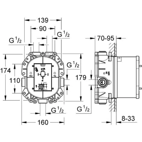Grohe Rapido T - Concealed Body For Thermostatic Mixer (35500000) 4 Grohe Rapido T - Concealed Body For Thermostatic Mixer (35500000) - Image 2