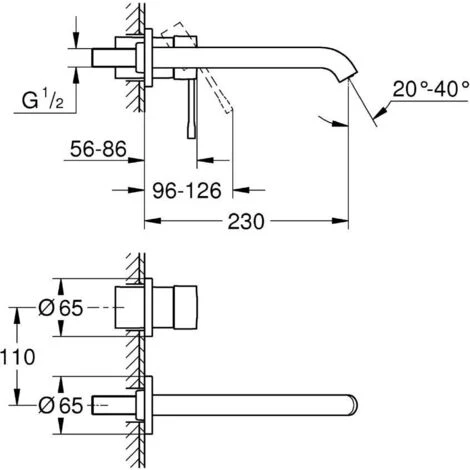 Grohe Essence - Single Lever 2-hole Basin Mixer Front Panel L-size, Chrome (19967001) 4 Grohe Essence - Single Lever 2-hole Basin Mixer Front Panel L-size, Chrome (19967001) - Image 2