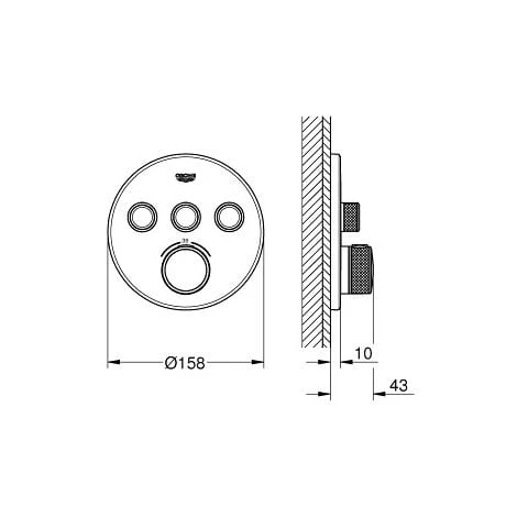 Grohe Grohtherm SmartControl Thermostat For Concealed Installation With 3 Valves (29121000) 4 Grohe Grohtherm SmartControl Thermostat For Concealed Installation With 3 Valves (29121000) - Image 2