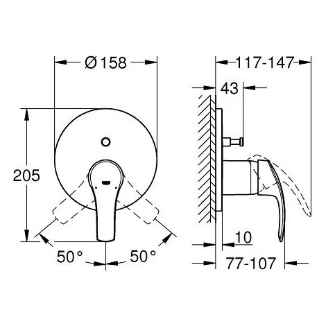Grohe Eurosmart Single Lever Mixer With 2-way Diverter (24043002) 4 Grohe Eurosmart Single Lever Mixer With 2-way Diverter (24043002) - Image 2