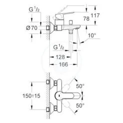 Grohe Single Lever Bath/ Shower Mixer 1/2'' , Chrome (MitigeurBD1) 11 Grohe Single Lever Bath/ Shower Mixer 1/2'' , Chrome (MitigeurBD1) -Bathroom Faucet Store 42430241 5