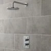 Nuie Quest Twin Thermostatic Concealed Shower Valve With Fixed Shower Head - Chrome -Bathroom Faucet Store 42718180 1