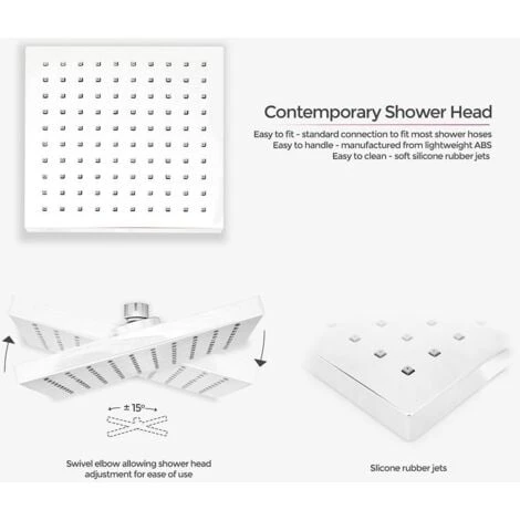 OLIVE BATHROOM 3 DIAL 3 WAY CONCEALED SQUARE THERMOSTATIC SHOWER MIXER VALVE CHROME 6 OLIVE BATHROOM 3 DIAL 3 WAY CONCEALED SQUARE THERMOSTATIC SHOWER MIXER VALVE CHROME - Image 4